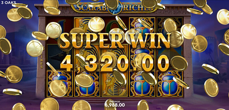 3 Oaks Scarab Riches Slot - Super Win