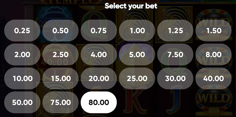 3 Oaks Scarab Temple Slot - Betting Option