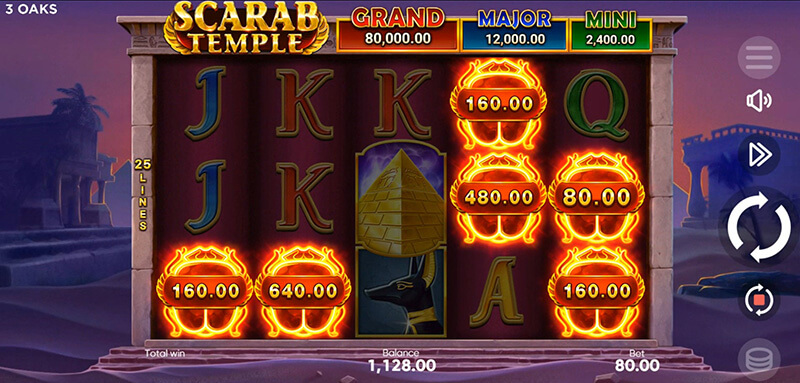 3 Oaks Scarab Temple Slot - Trigger Bonus Game