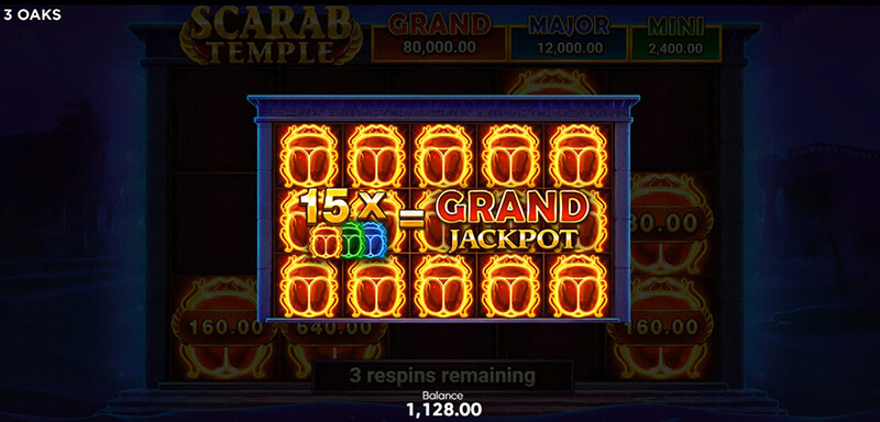 3 Oaks Scarab Temple Slot - Enter Bonus Game