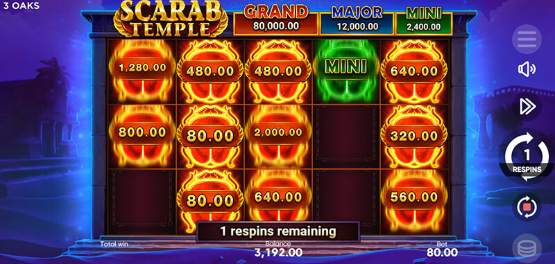 3 Oaks Scarab Temple Slot - Jackpot Bonus