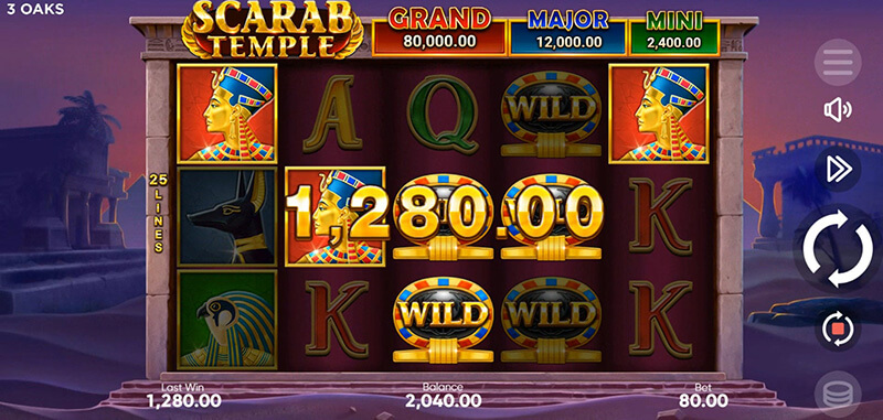 3 Oaks Scarab Temple Slot - Big Win