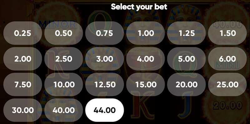 3 Oaks Sun of Egypt 2 Slot - Betting Option