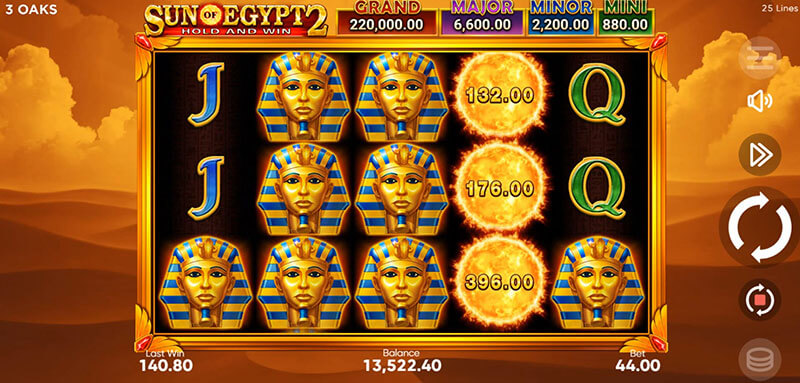 3 Oaks Sun of Egypt 2 Slot - Wild Symbol