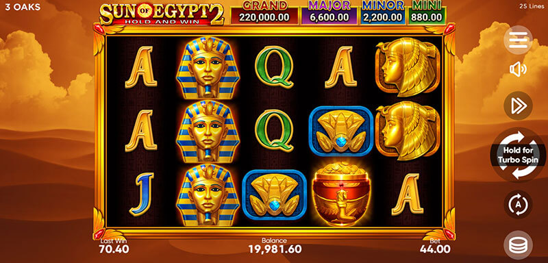 3 Oaks Sun of Egypt 2 Slot - Jackpot