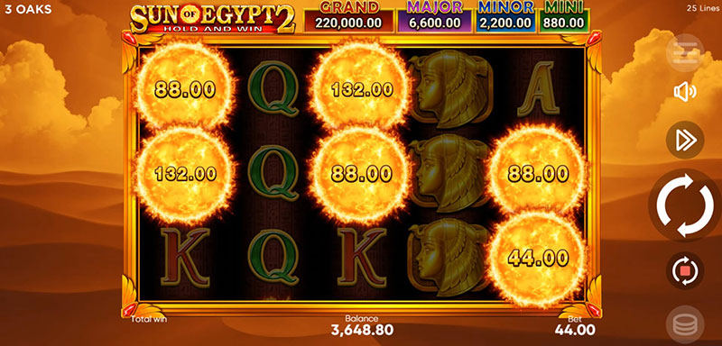 3 Oaks Sun of Egypt 2 Slot - Bonus Game