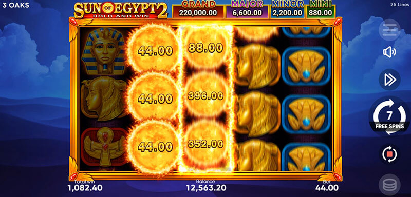 3 Oaks Sun of Egypt 2 Slot - Triggered Bonus Game