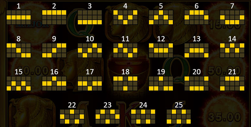 3 Oaks Sun of Egypt Slot - 25 Paylines