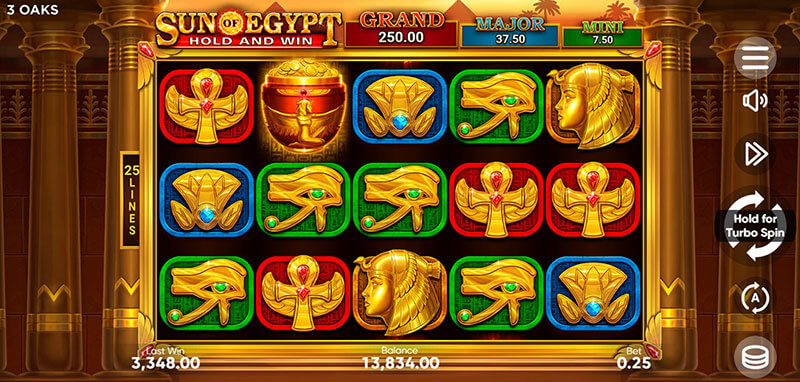 3 Oaks Sun of Egypt Slot - Jackpot