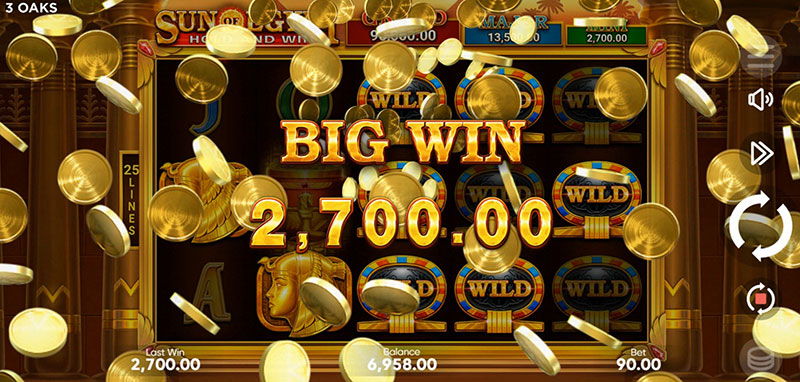3 Oaks Sun of Egypt Slot - Big Win
