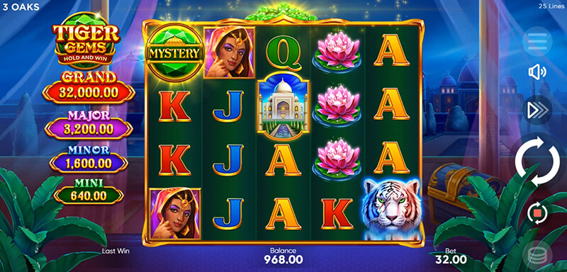 3 Oaks Tiger Gems Slot - Mystery Symbol