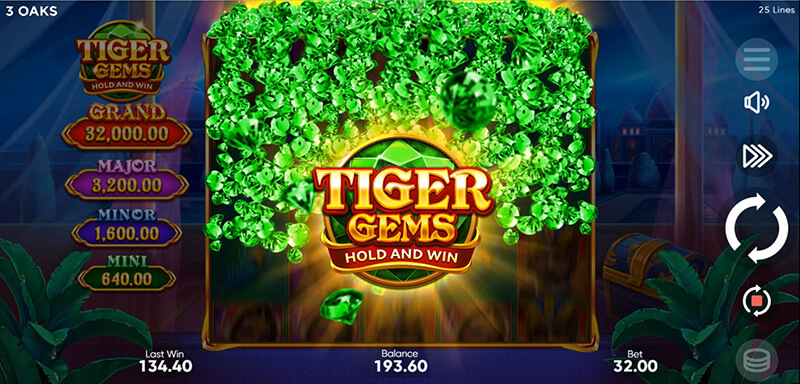 3 Oaks Tiger Gems Slot - Trigger Bonus Symbol
