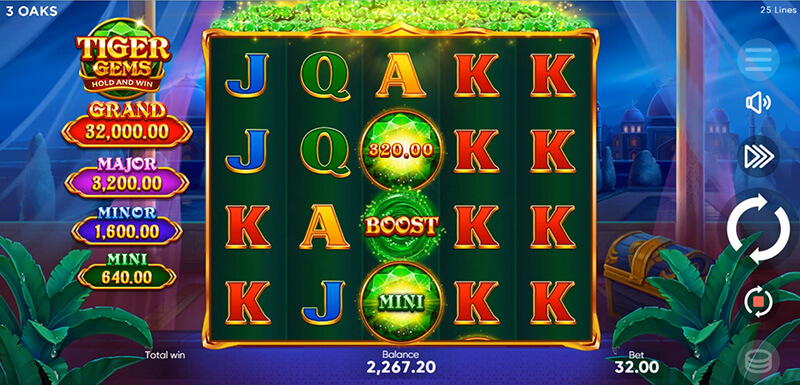 3 Oaks Tiger Gems Slot - Boost Feature