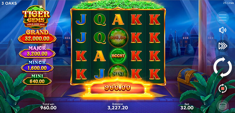 3 Oaks Tiger Gems Slot - Boost Feature