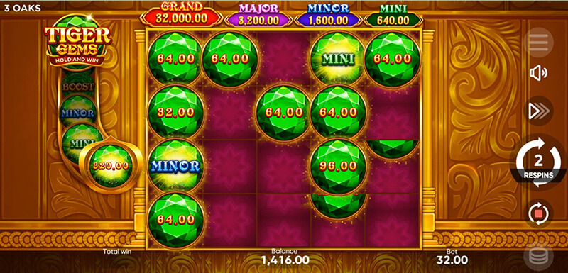 3 Oaks Tiger Gems Slot - 3 Respin Reset