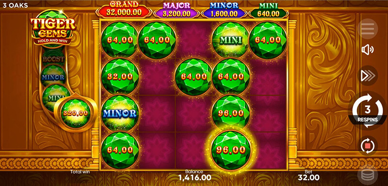 3 Oaks Tiger Gems Slot - 3 Respin Reset