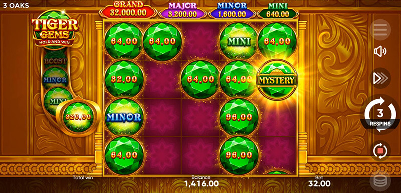 3 Oaks Tiger Gems Slot - Mystery Symbol