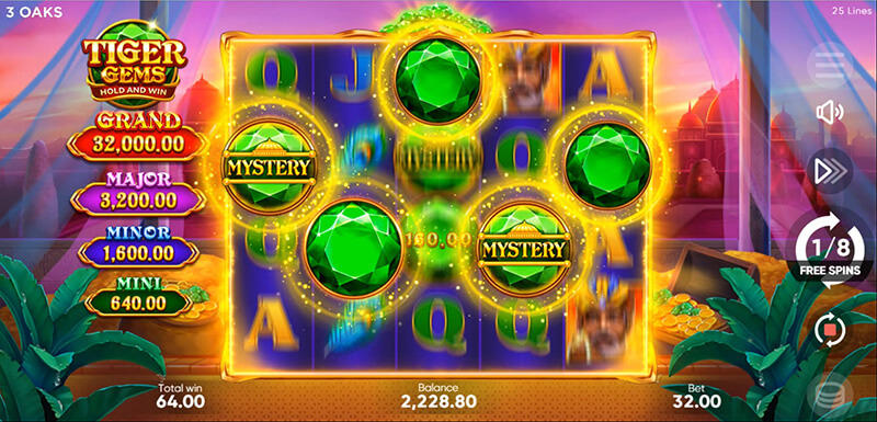 3 Oaks Tiger Gems Slot - Bonus and Mystery Symbols Increased