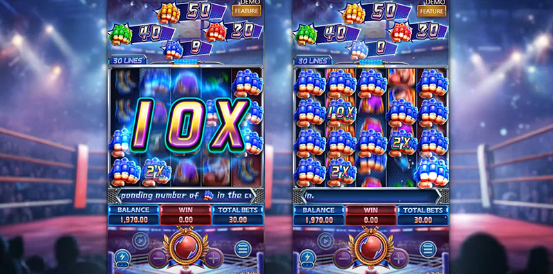 FC Boxing Riches Slot - The Blue Boxing Symbols With a Multiplier