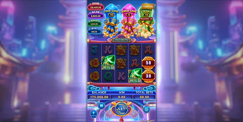 Fortune Boom Feature For Green & Golden Fireworks