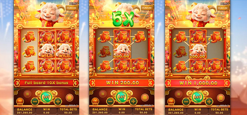 FC Fortune Sheep Slot - Red Flower Frame