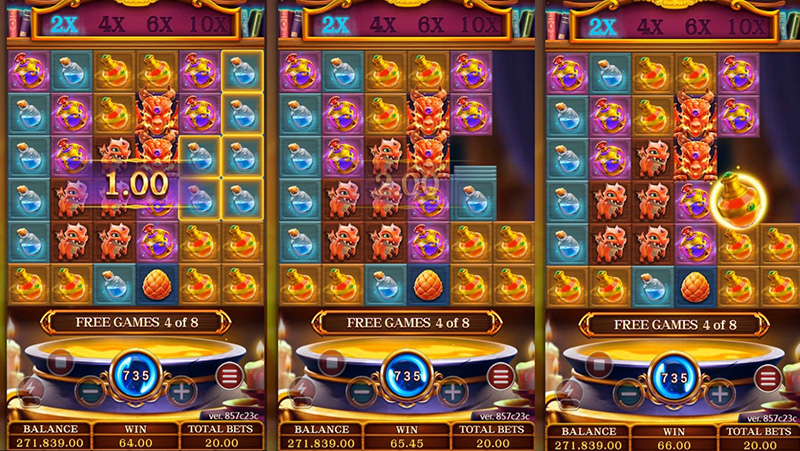 FC Merge Magic Slot - Blue Magic Water Bottle Symbols Merge And Upgrade