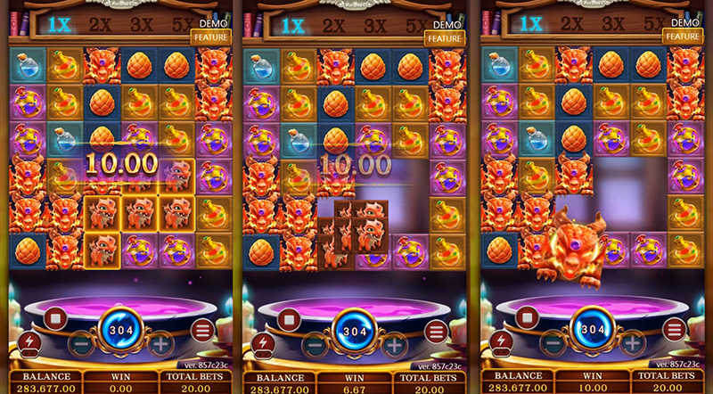 FC Merge Magic Slot - Baby Dragons Symbols Merge And Upgrade