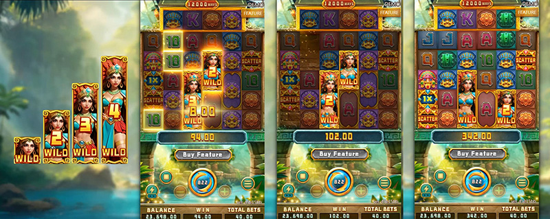FC Queen Of Inca Slot - Wild Symbol With A Number