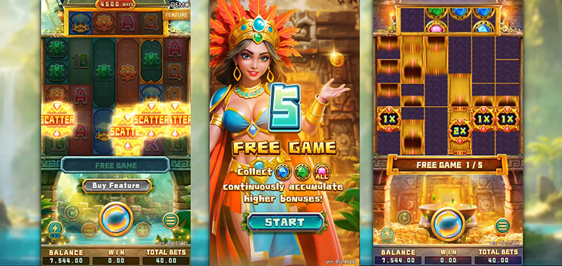 FC Queen Of Inca Slot - 5 Free Spin Bonus Games
