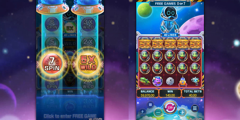 FC War Of The Universe Slot - Free Spins Bonus For 7 Spins And 5x