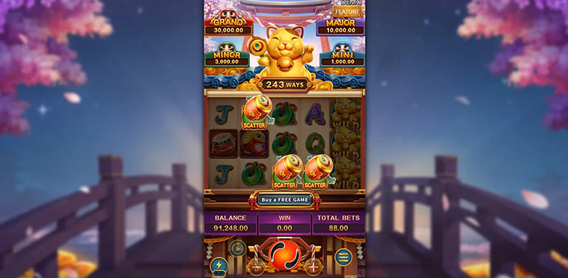 FC Win Win Neko Slot - 3 Scatter Symbols