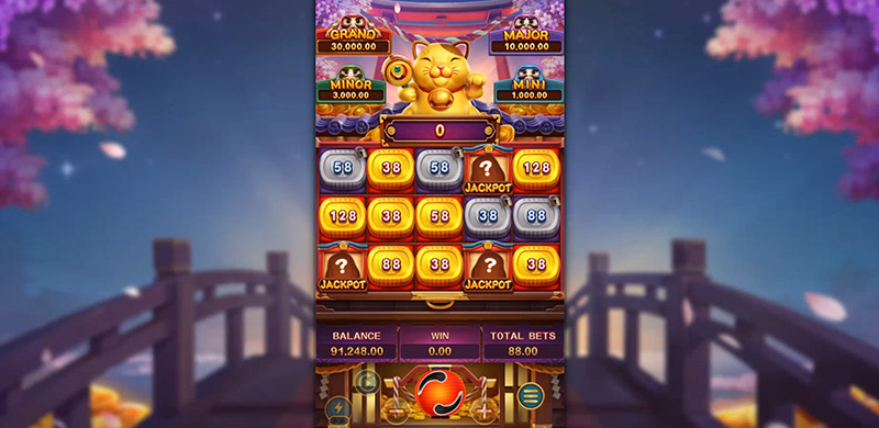 FC Win Win Neko Slot - Gold Coin Symbols Values Added To The Jackpot