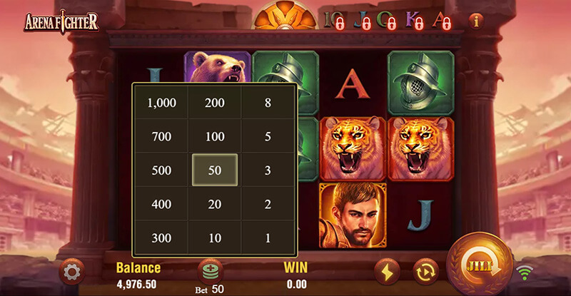JILI Arena Fighter Slot - Betting Option