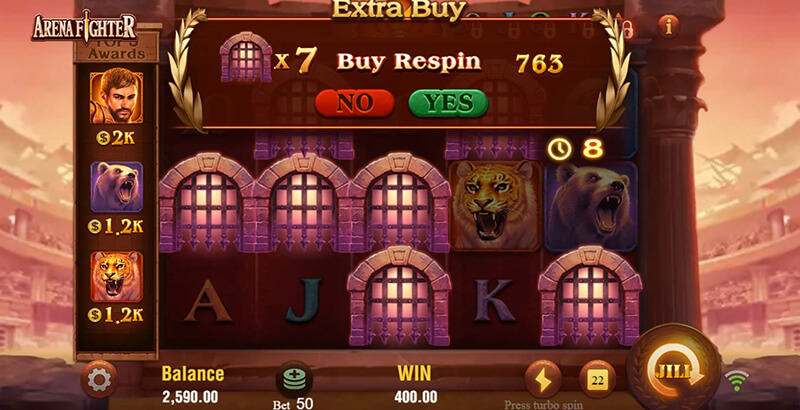 JILI Arena Fighter Slot - Respin Feature