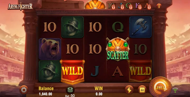 JILI Arena Fighter Slot - Scatter Symbol Wigh Gems