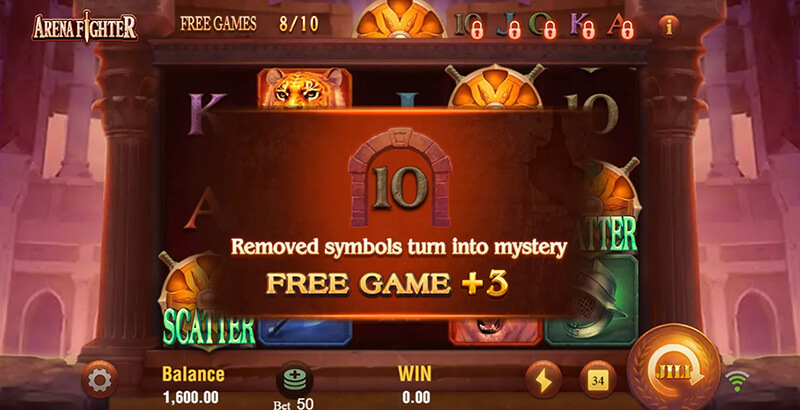JILI Arena Fighter Slot - Rewards An Additional 3 Free Spins