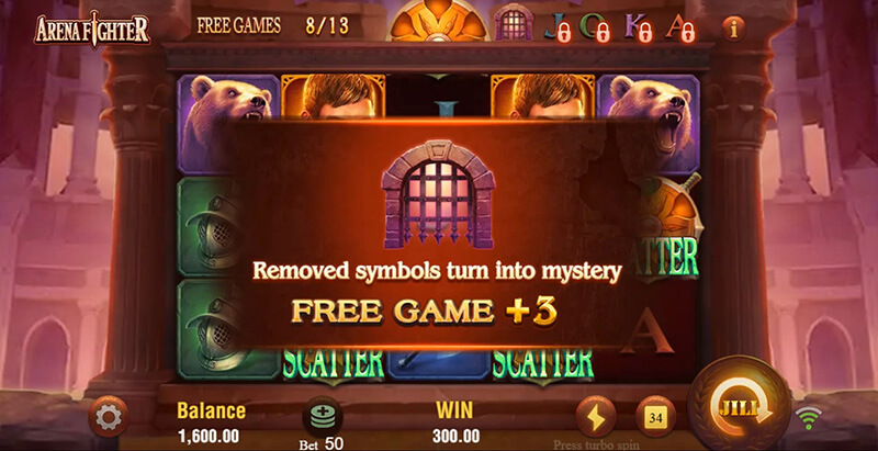 JILI Arena Fighter Slot - Rewards An Additional 16 Free Spins