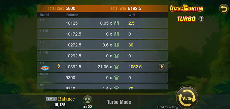 JILI Aztec Priestess Slot - Turbo Mode