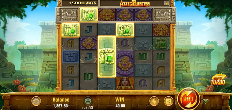 JILI Aztec Priestess Slot - Cascading Reels Feature