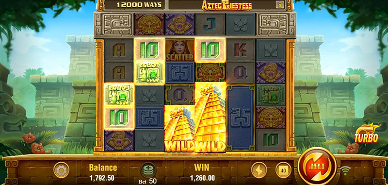 JILI Aztec Priestess Slot - Long Bar Wild Symbol Eliminated Reduced By 1