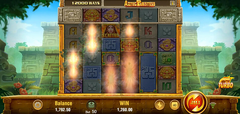 JILI Aztec Priestess Slot - Long Bar Wild Symbol Eliminated