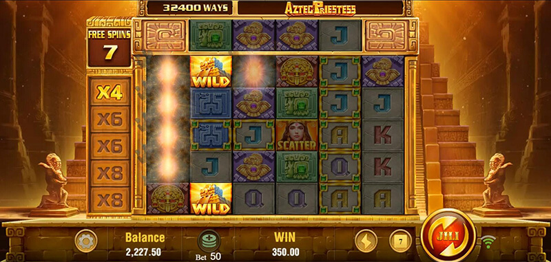 JILI Aztec Priestess Slot - Multiplier Becomes x4