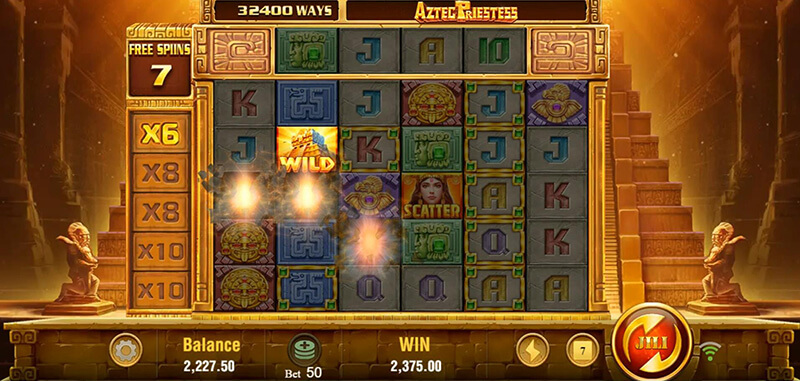 JILI Aztec Priestess Slot - Multiplier Becomes x6