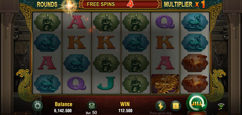 JILI Chin Shi Huang Slot - Gold Dragon Symbols Accumulated Free Rounds