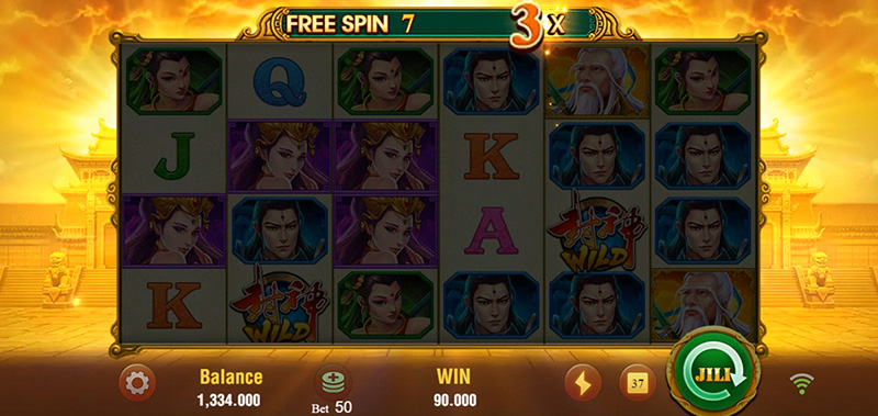 JILI Feng Shen Slot - Wild Symbols Increase the Bonus Multiplier x3