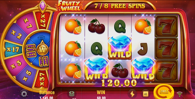JILI Fruity Wheel Slot - Wild Symbol Winning Combination