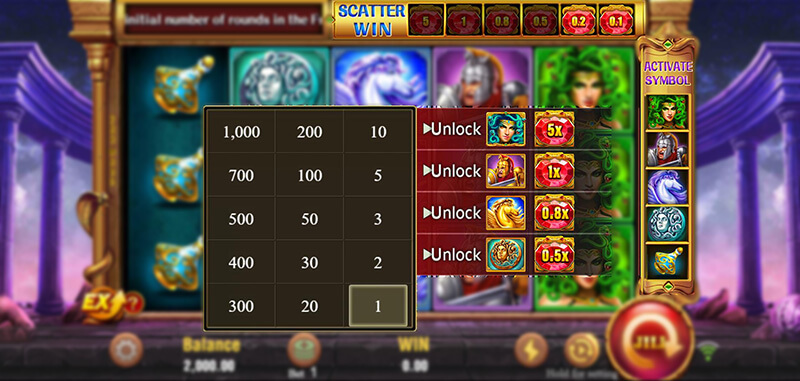 JILI Medusa Slot - Betting Option - Unlock & Activate Symbol