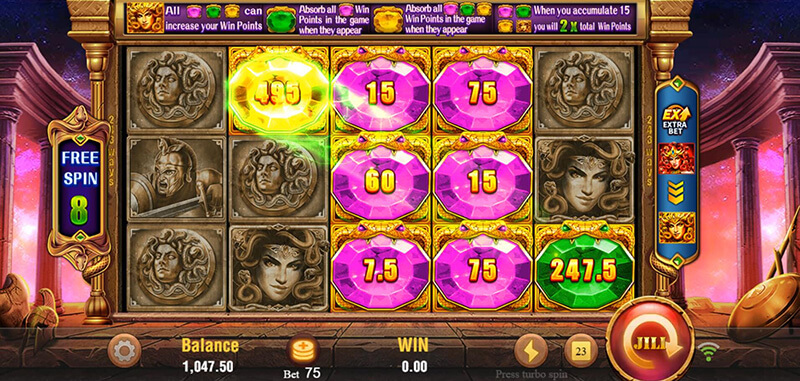 JILI Medusa Slot - Topaz Symbol Lands