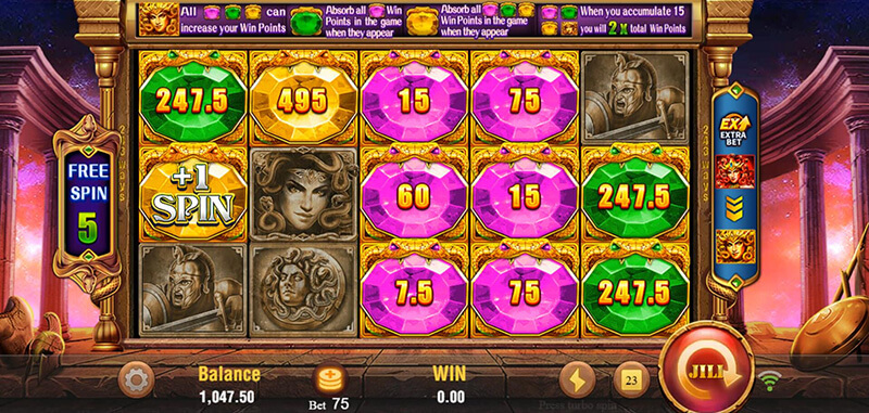 JILI Medusa Slot - +1Spin Topaz Symbol