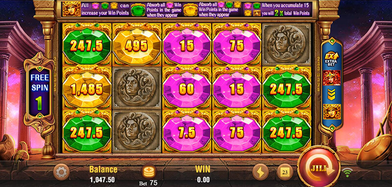 JILI Medusa Slot - Ruby, Emerald, Topaz, Red Medusa Held